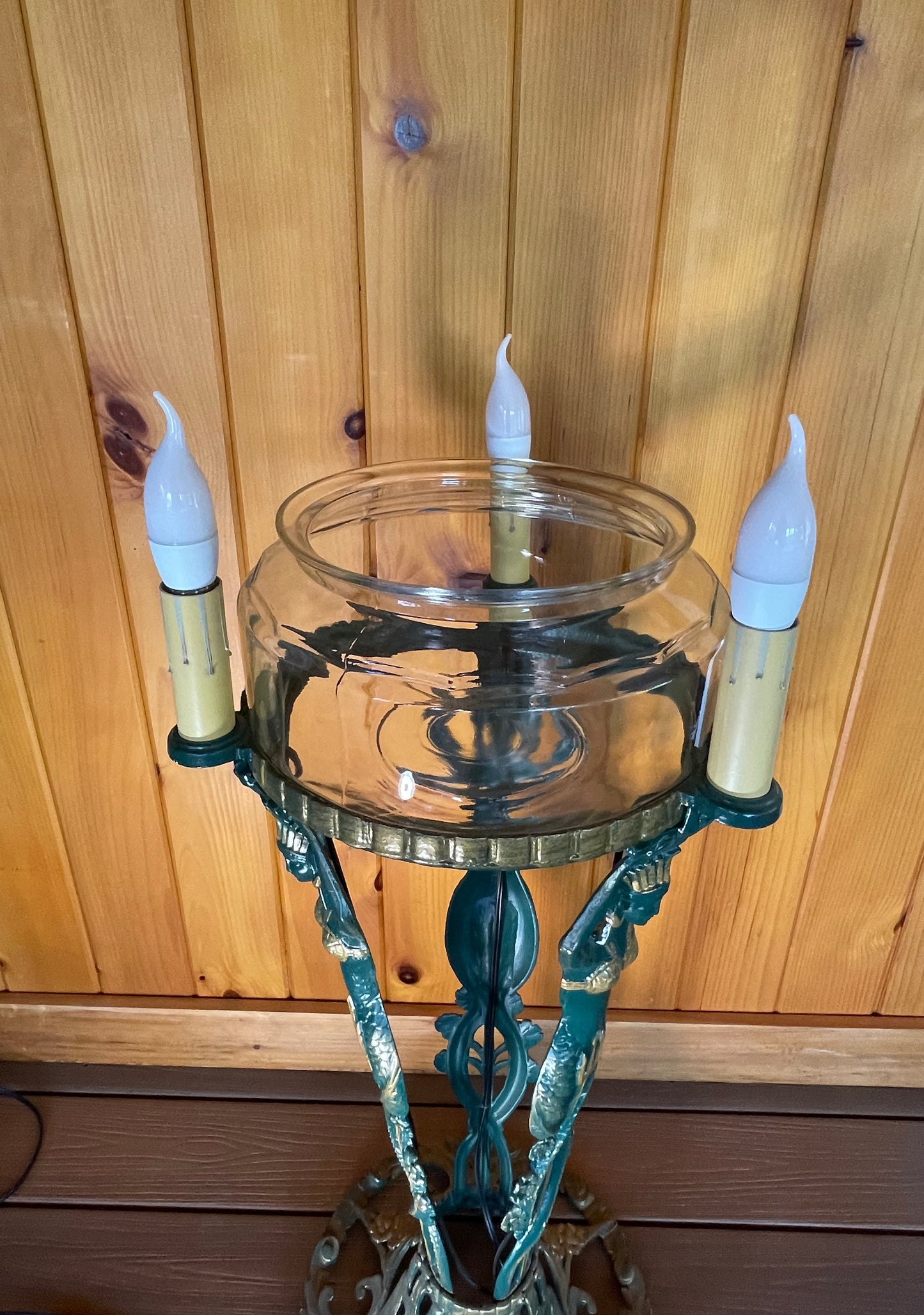 1920's Mermaid Fishbowl Lamp Stand