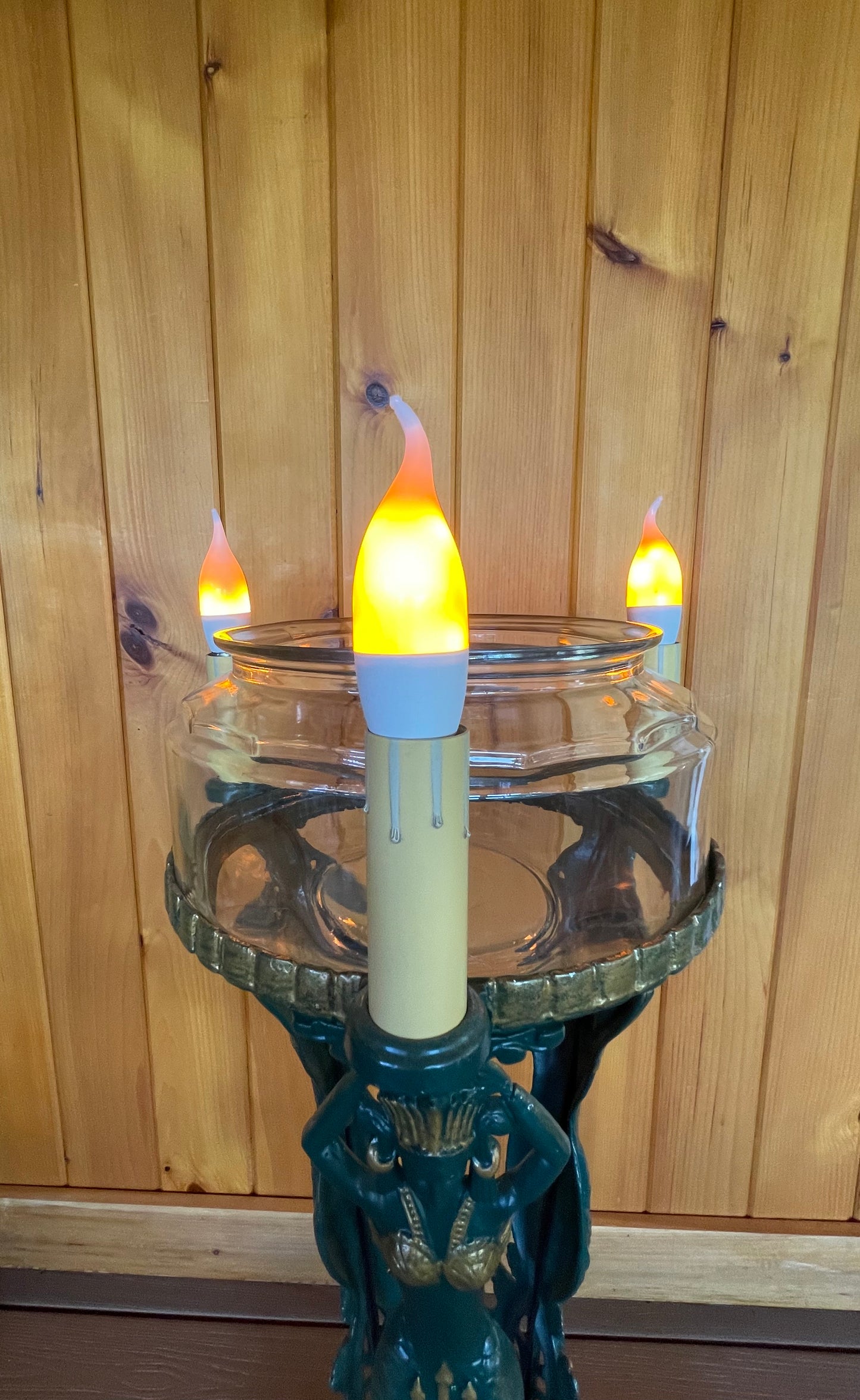1920's Mermaid Fishbowl Lamp Stand