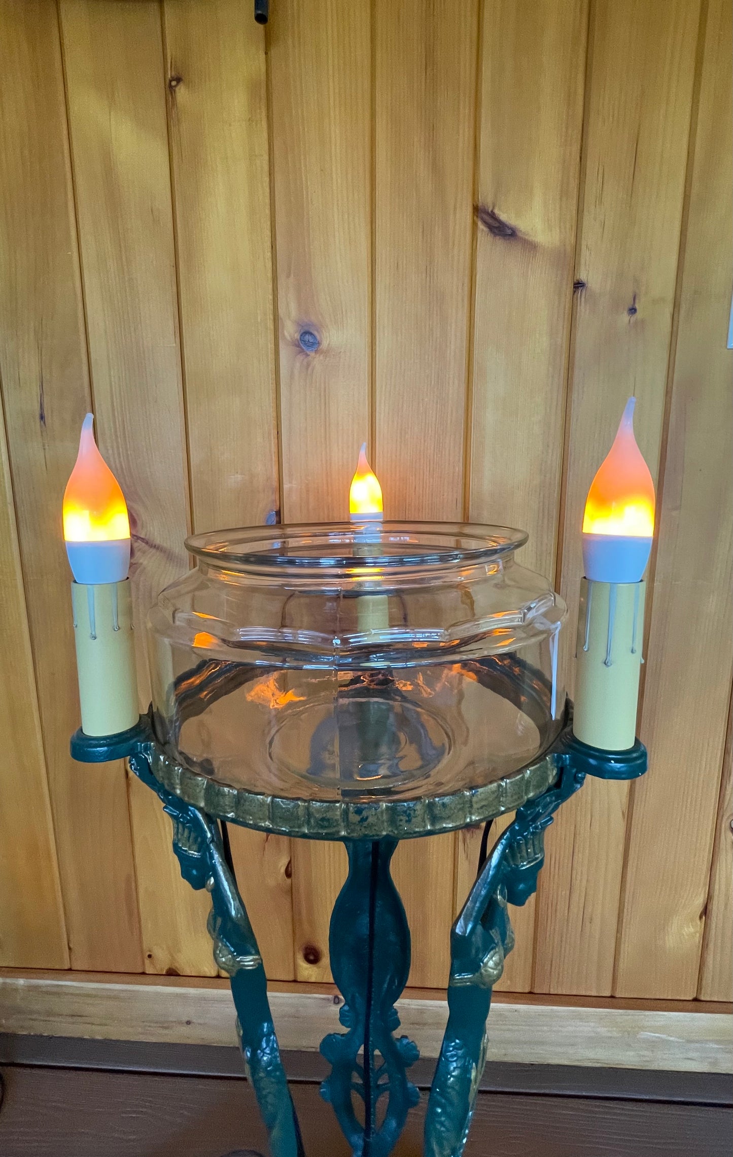 1920's Mermaid Fishbowl Lamp Stand
