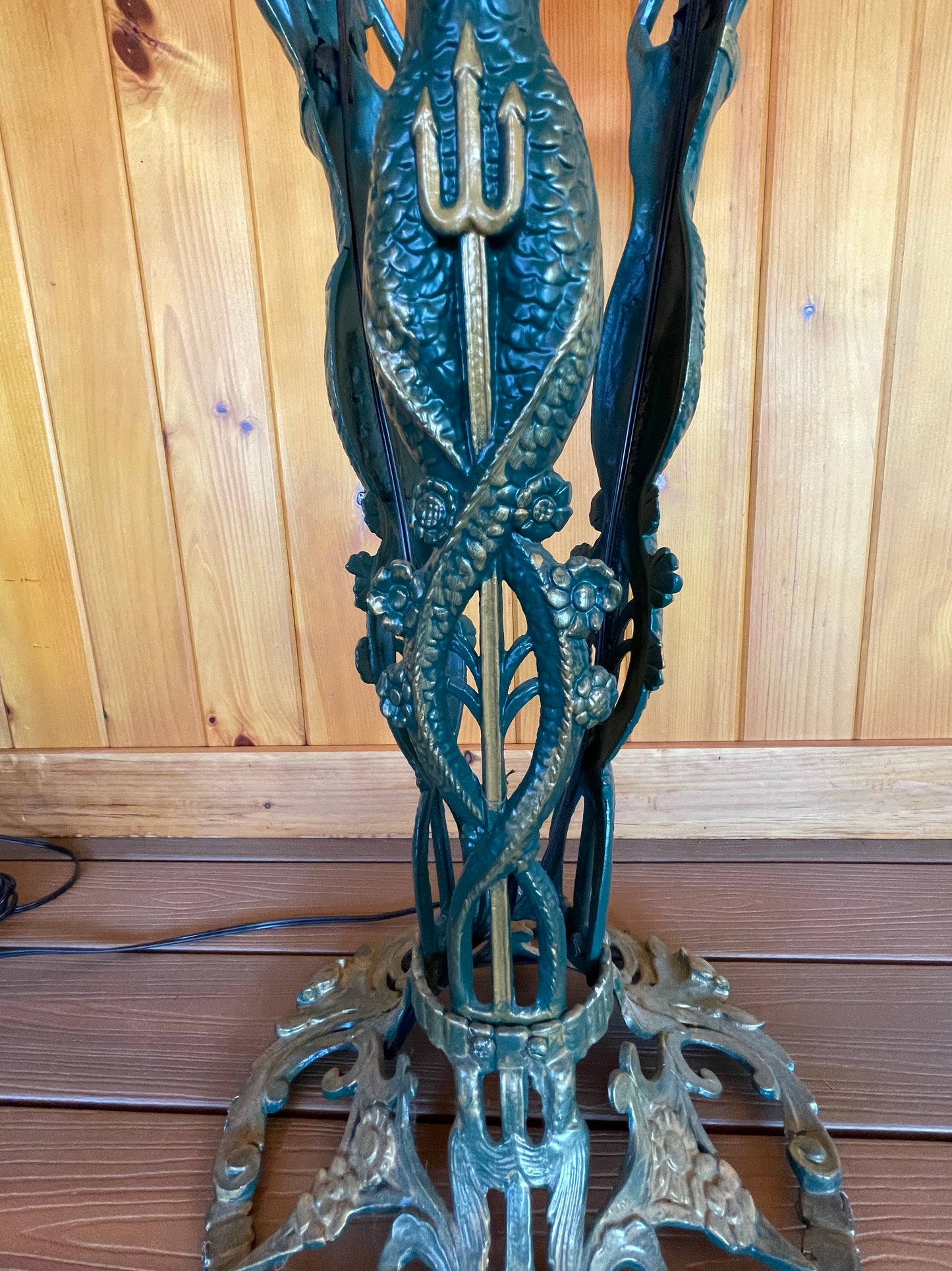 1920's Mermaid Fishbowl Lamp Stand