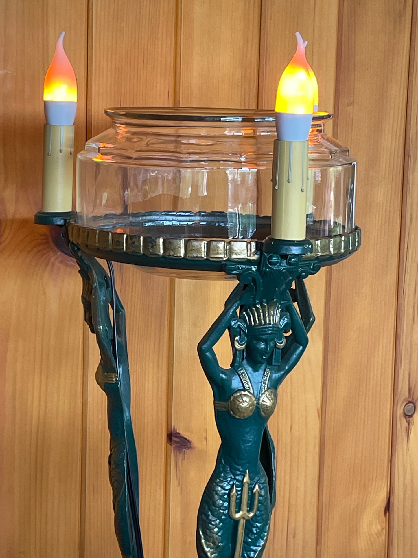 1920's Mermaid Fishbowl Lamp Stand