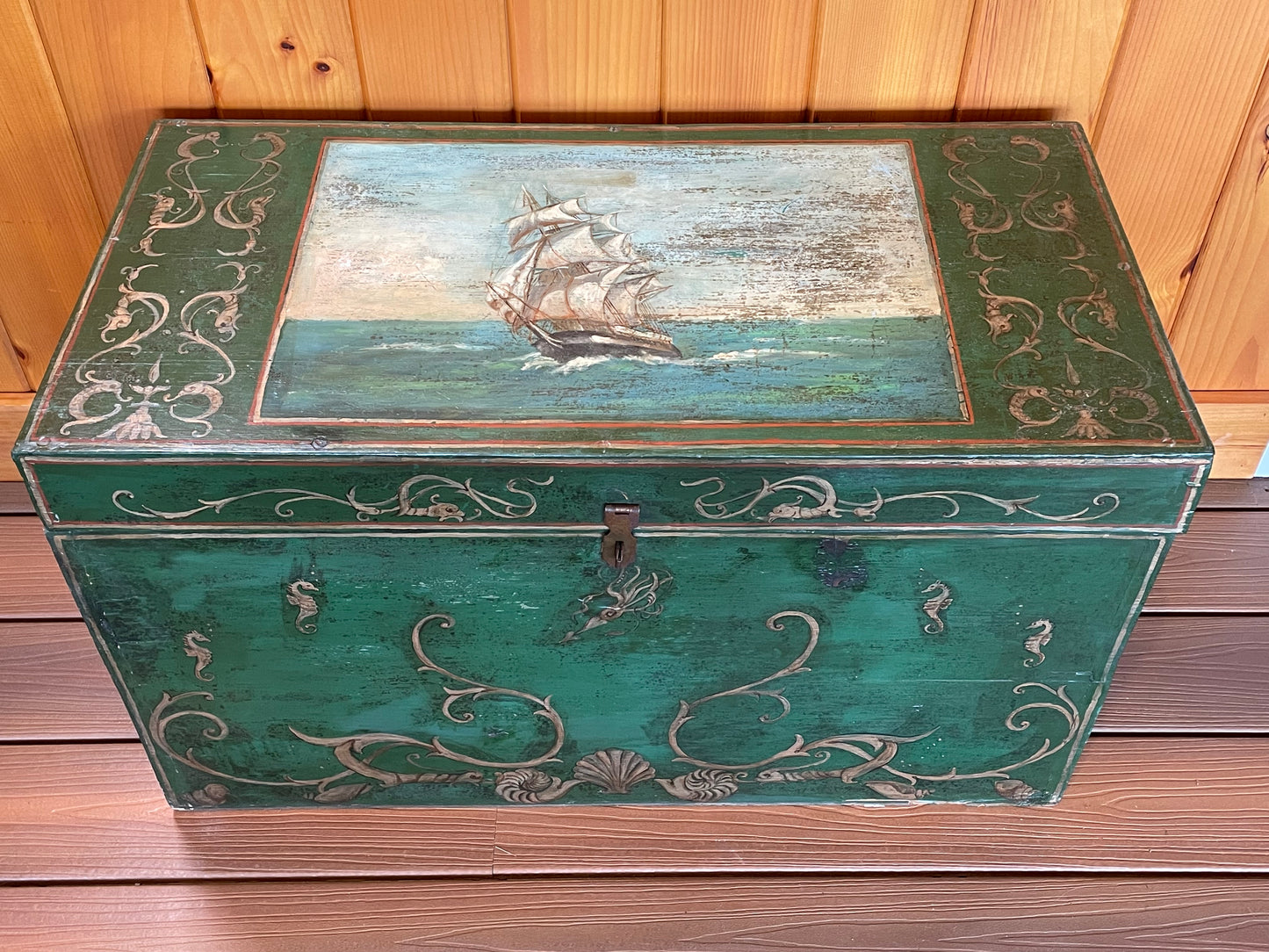 New England Folk Art Sea Chest