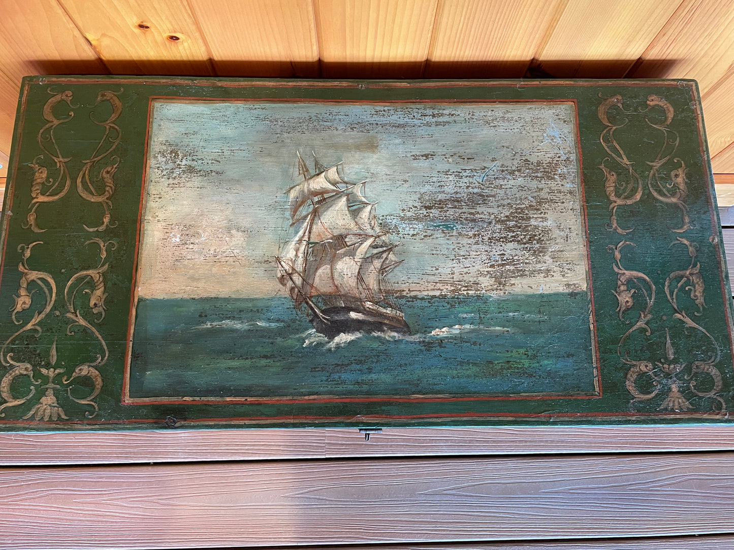 New England Folk Art Sea Chest