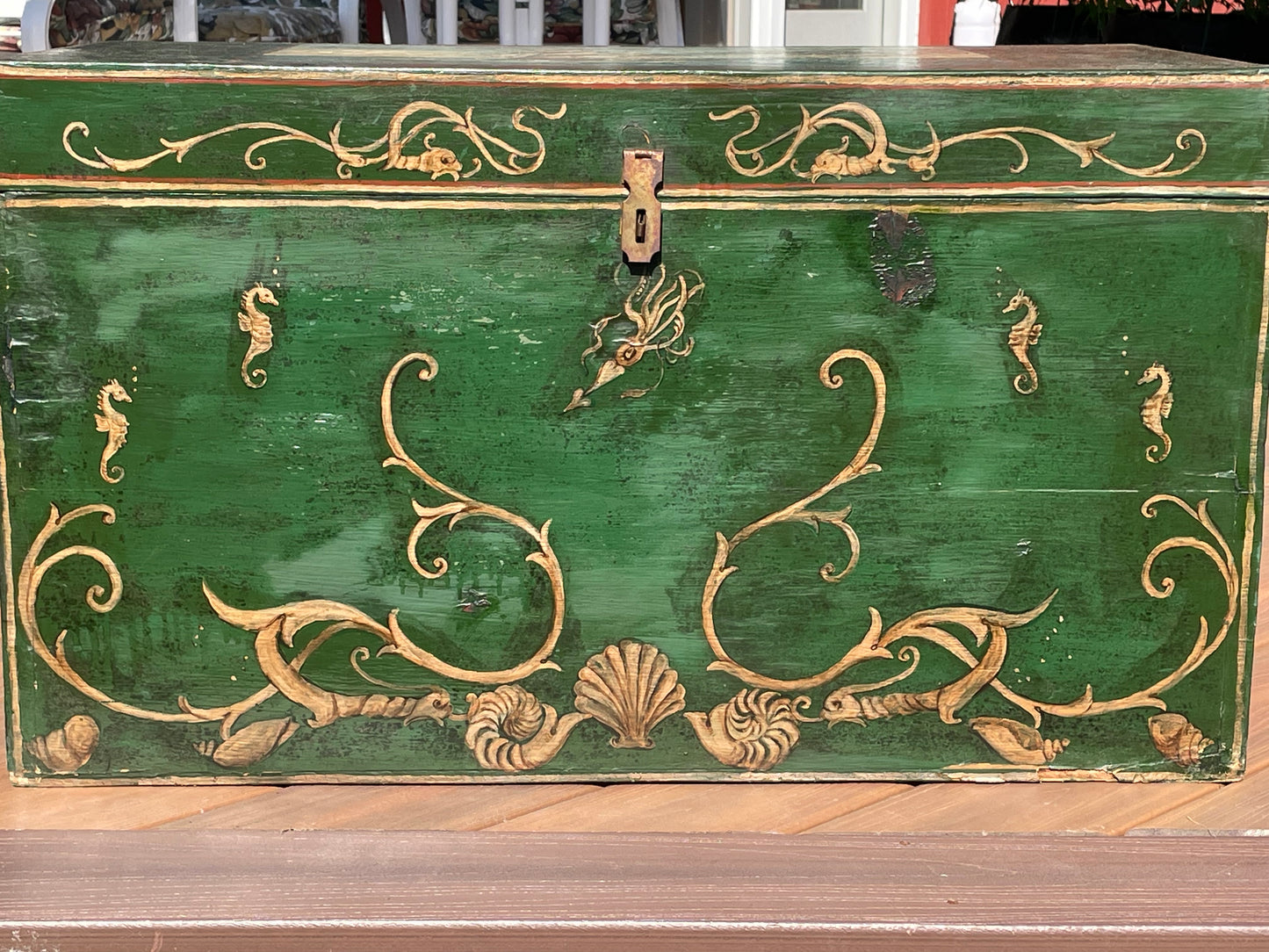 New England Folk Art Sea Chest