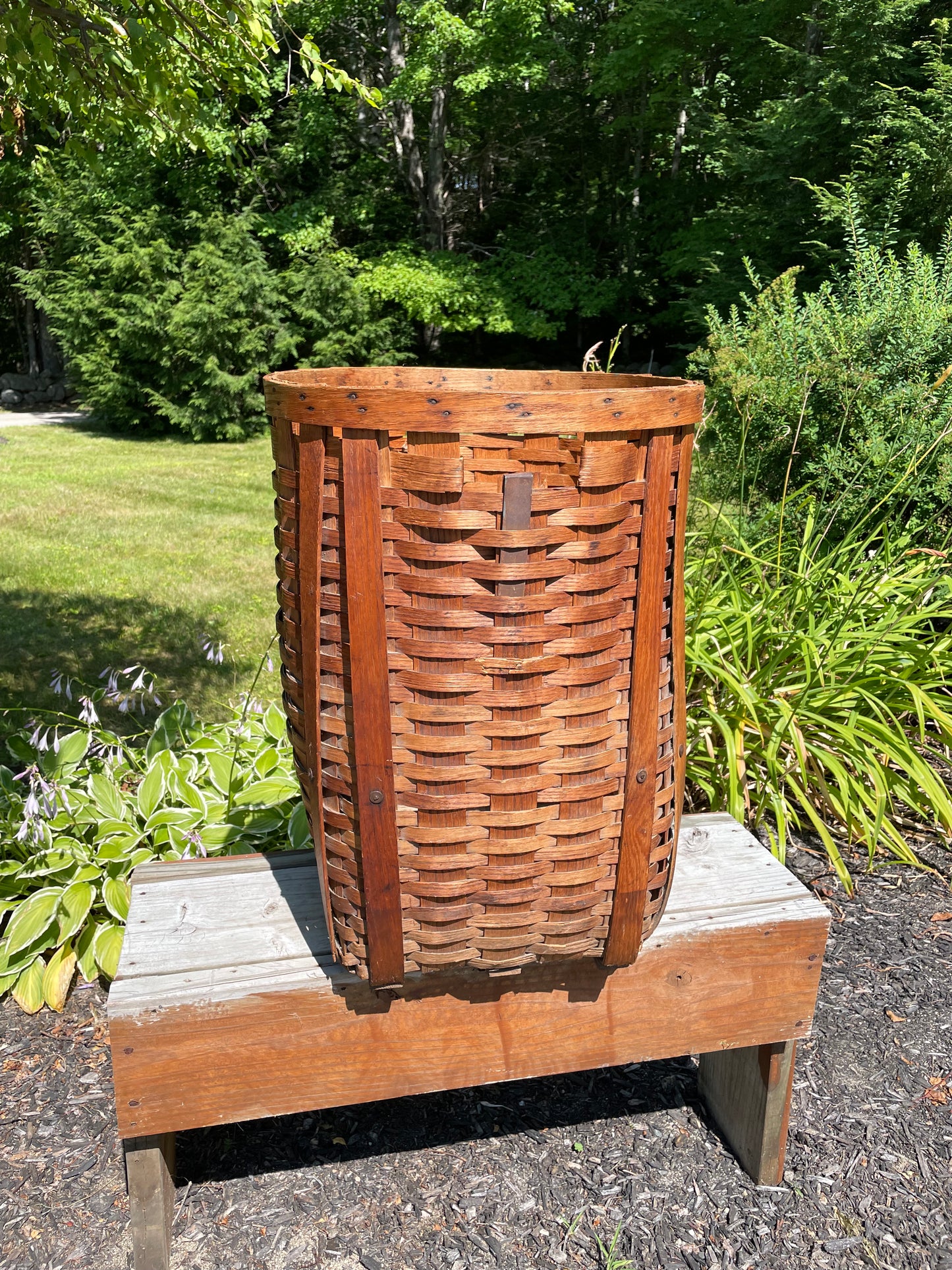 Early 1900s Canoe Ash-splint Storage Basket