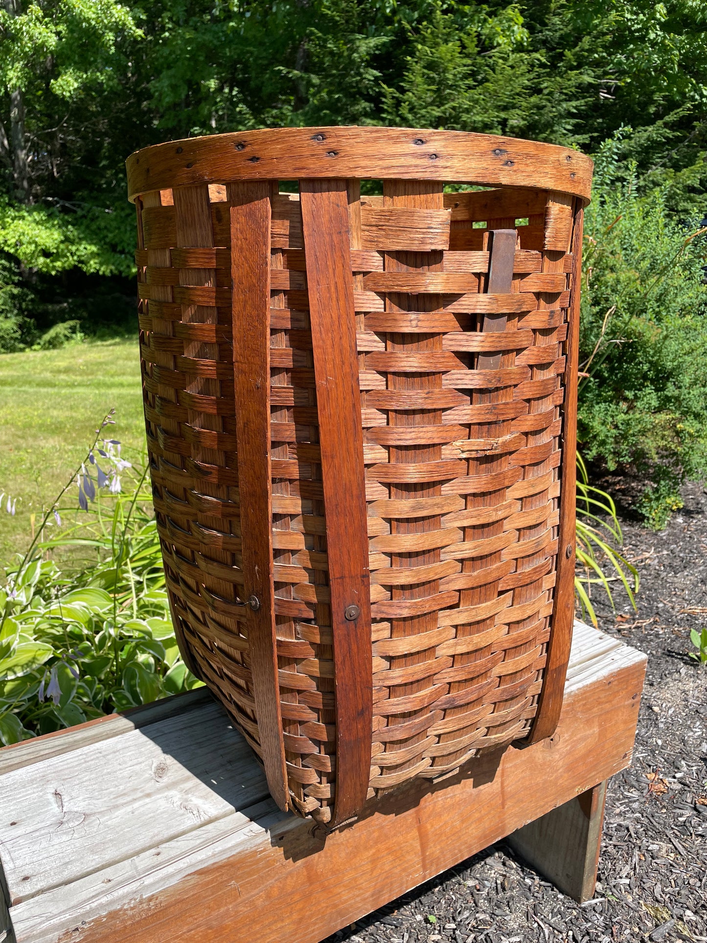 Early 1900s Canoe Ash-splint Storage Basket