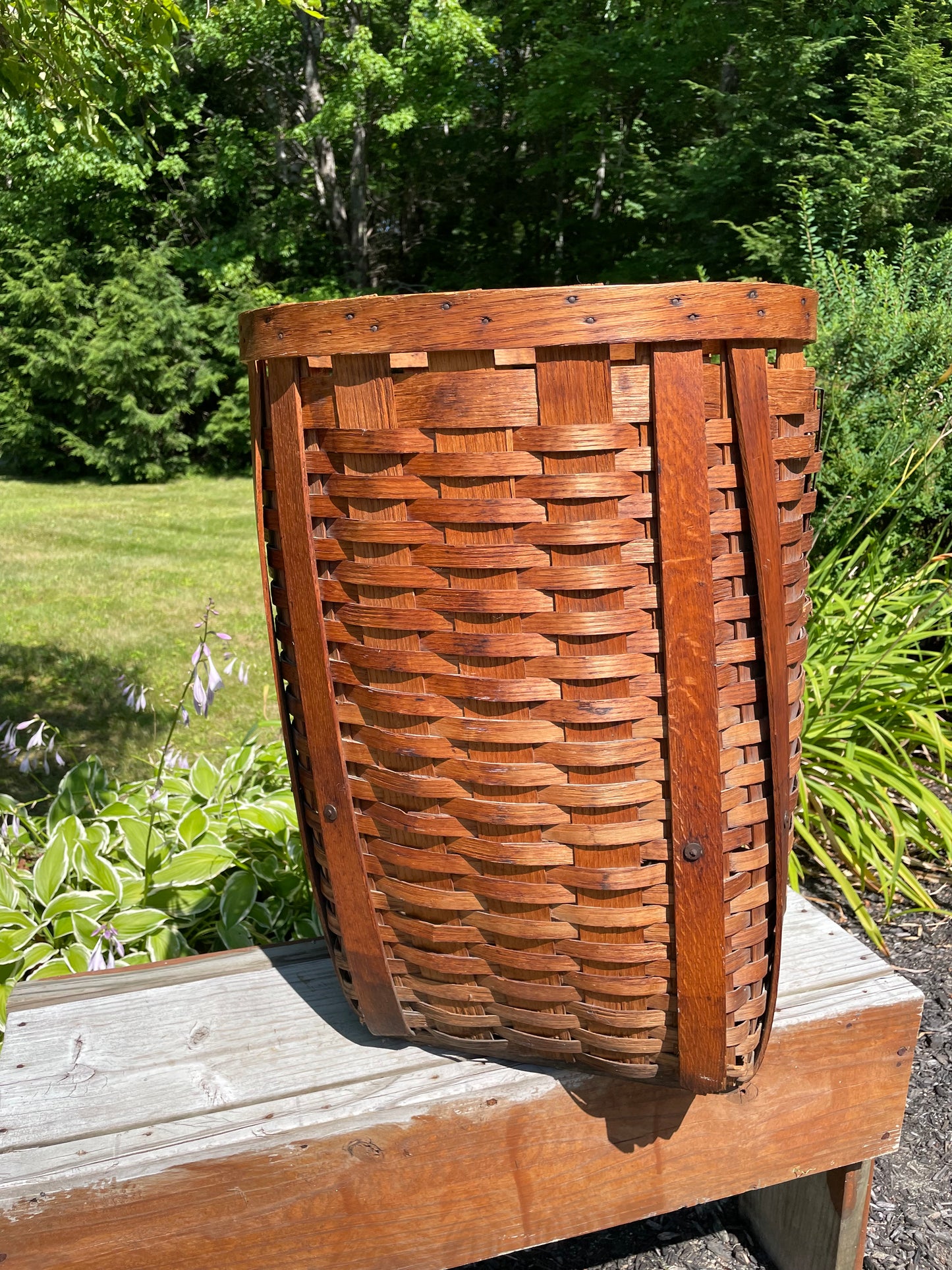 Early 1900s Canoe Ash-splint Storage Basket