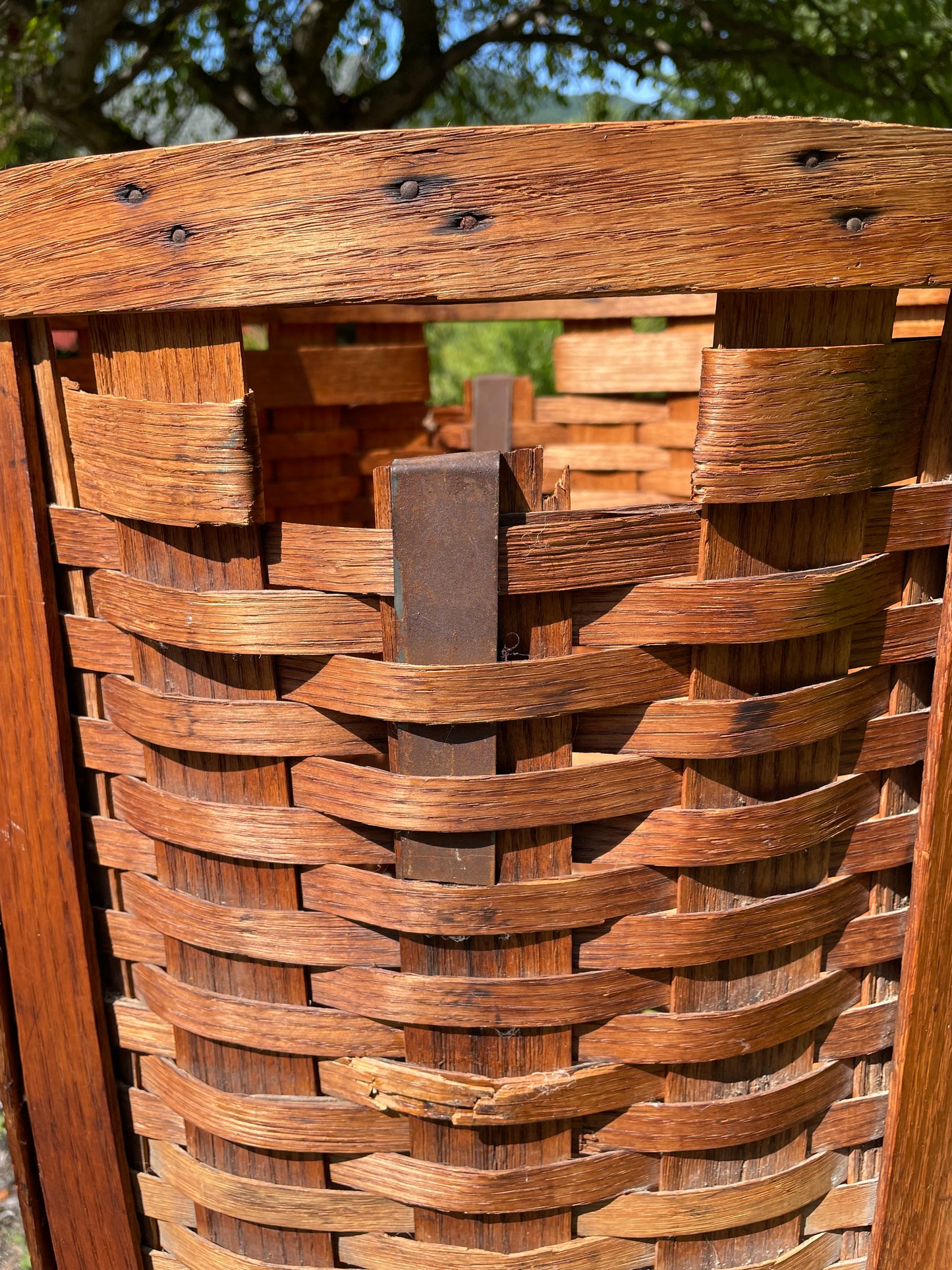 Early 1900s Canoe Ash-splint Storage Basket