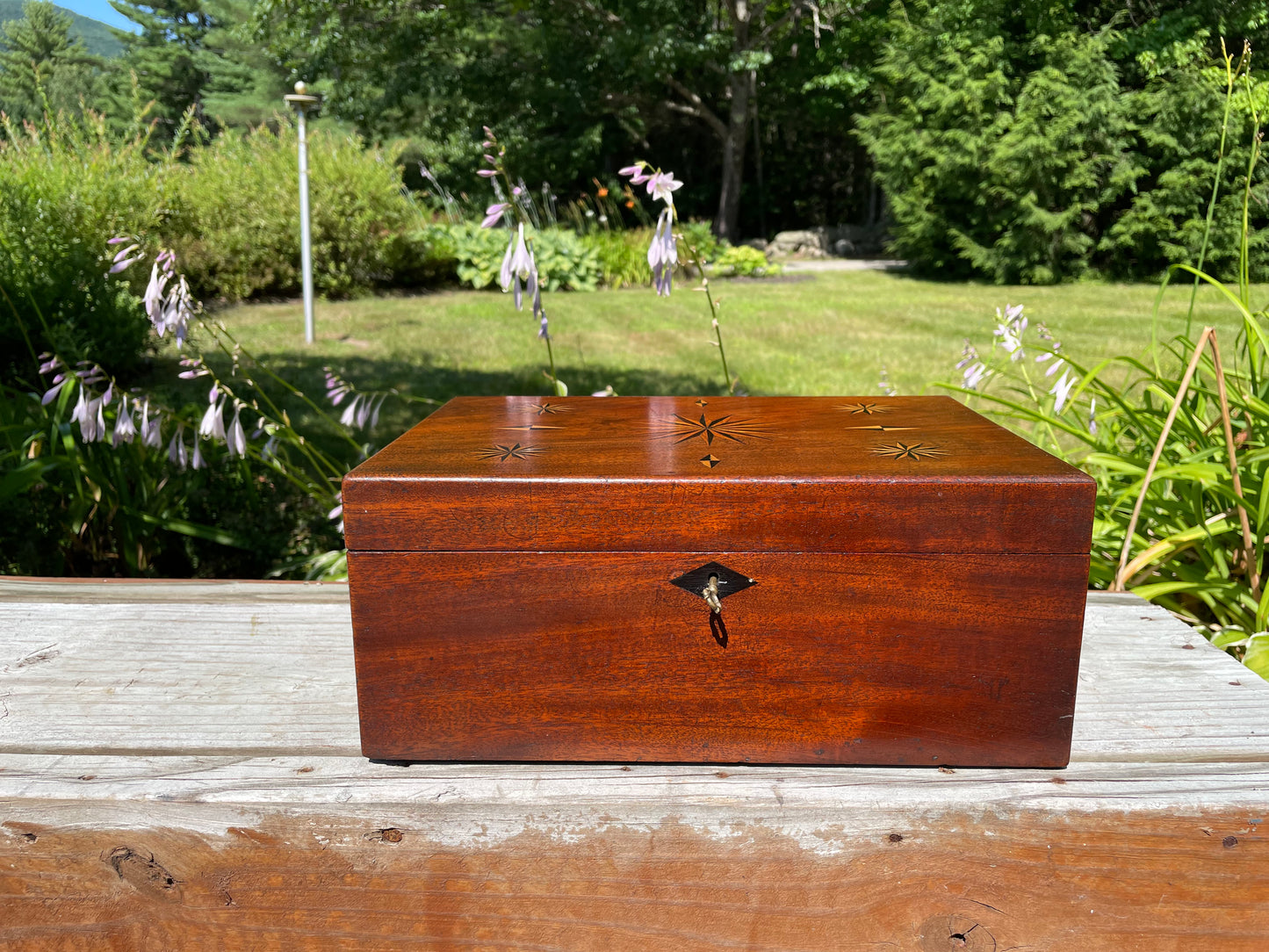 Early 1900s Inlaid Sailors Money and Jewlery Box