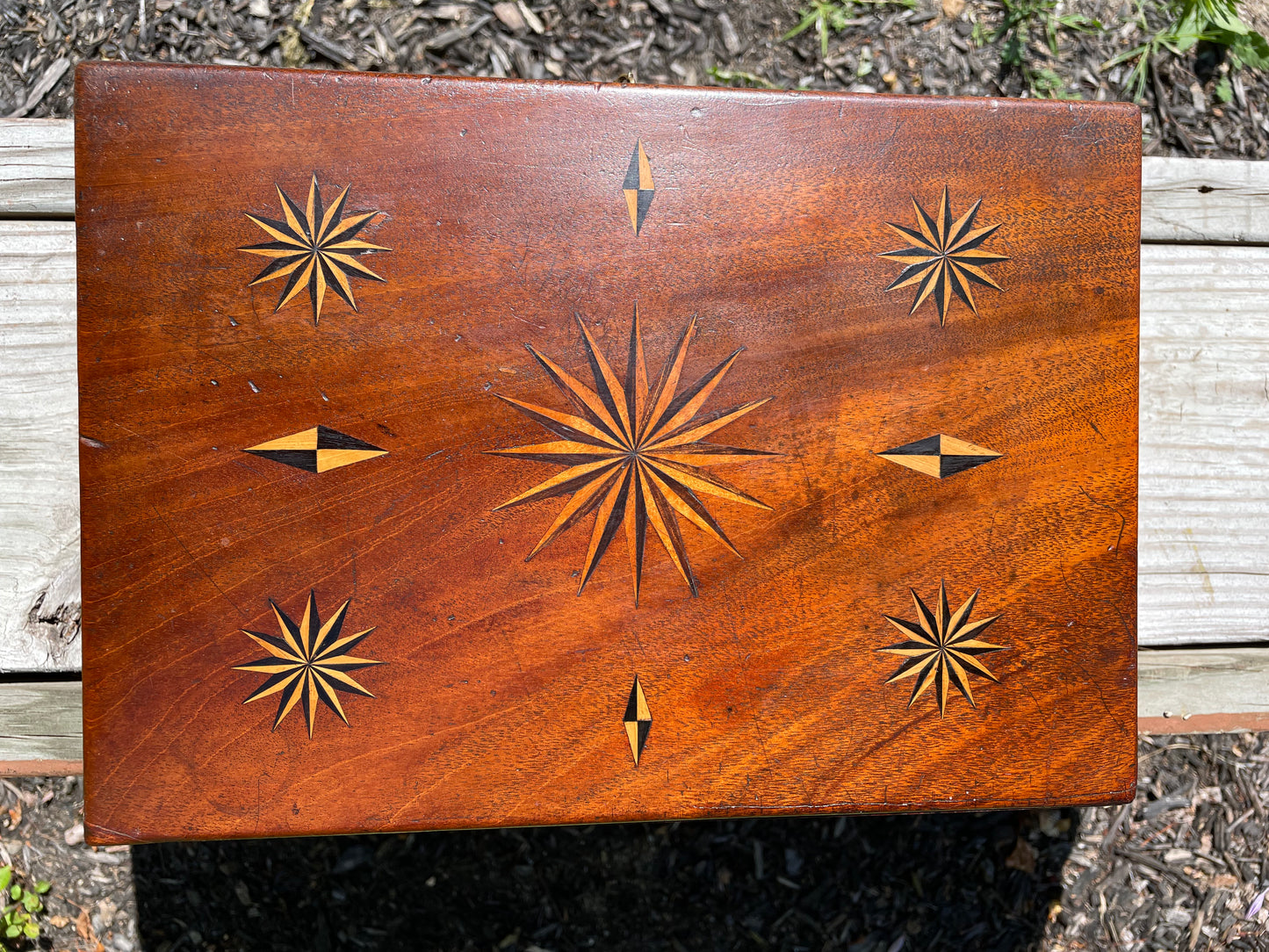 Early 1900s Inlaid Sailors Money and Jewlery Box