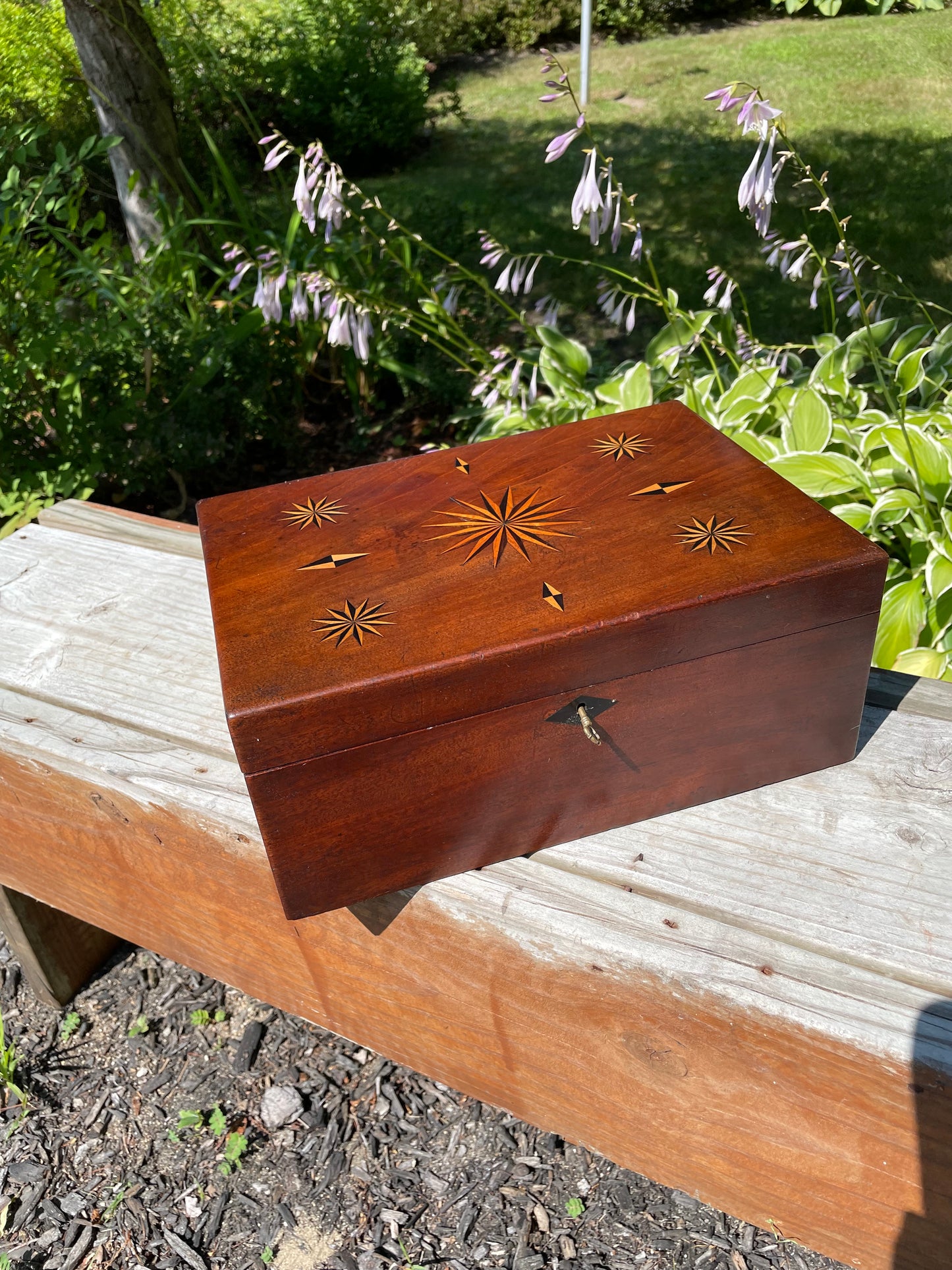 Early 1900s Inlaid Sailors Money and Jewlery Box