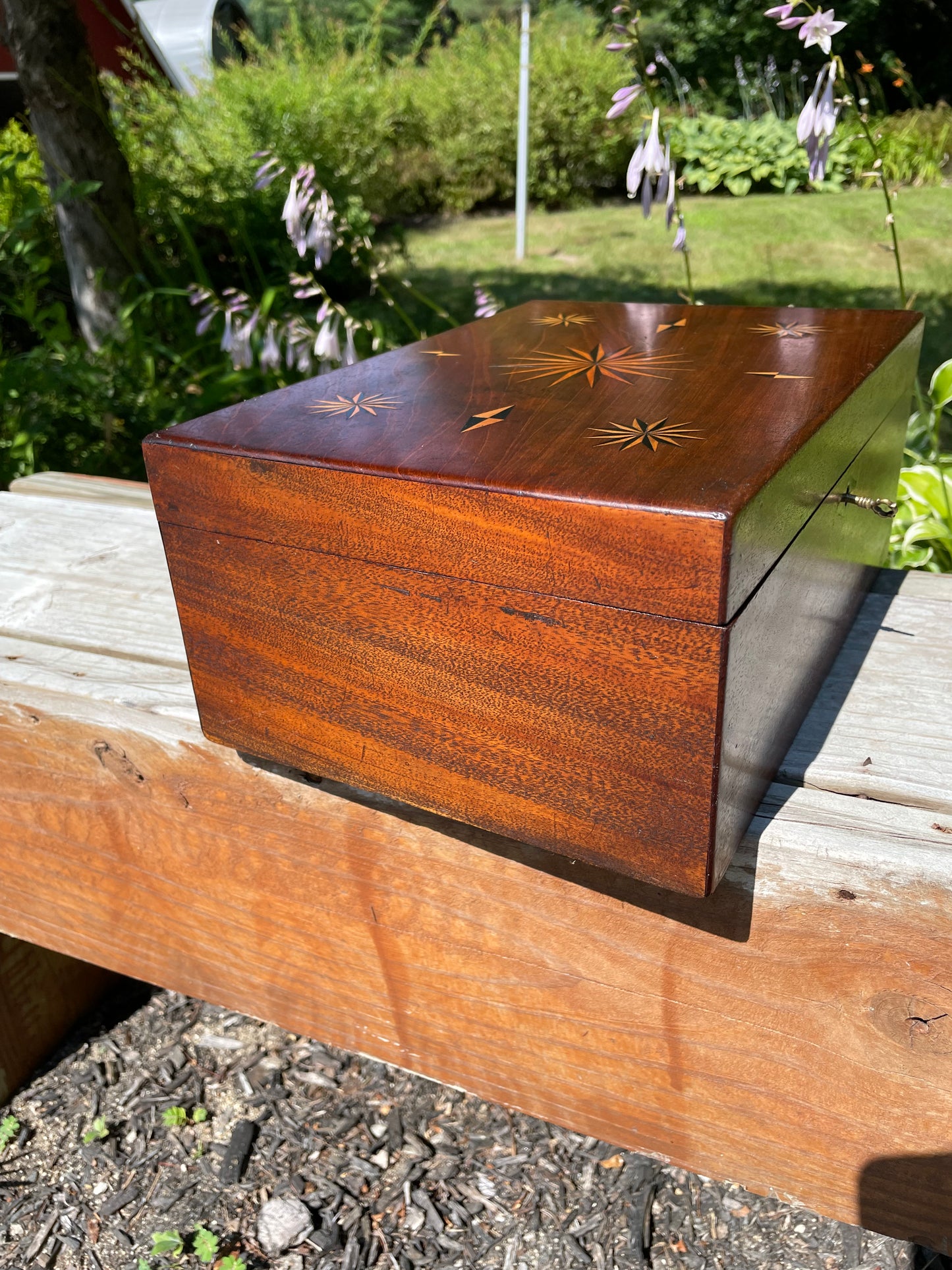 Early 1900s Inlaid Sailors Money and Jewlery Box