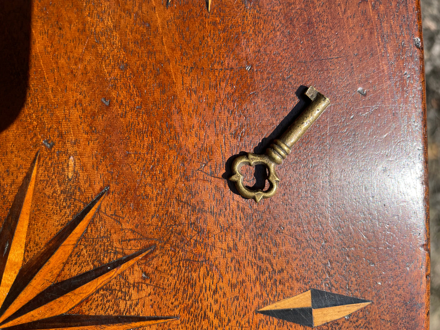 Early 1900s Inlaid Sailors Money and Jewlery Box