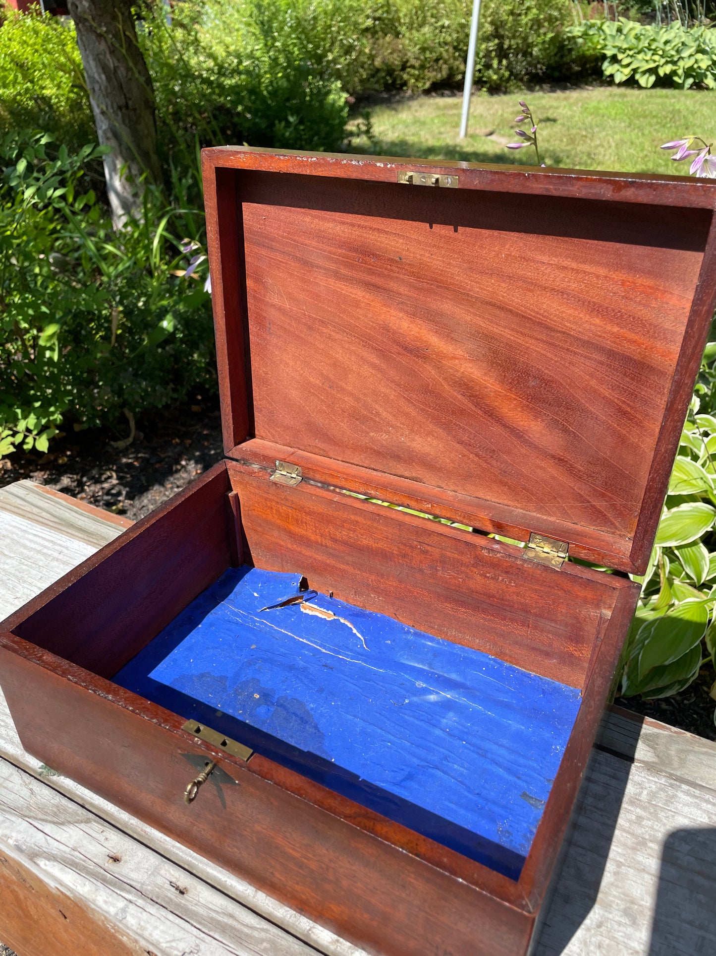 Early 1900s Inlaid Sailors Money and Jewlery Box